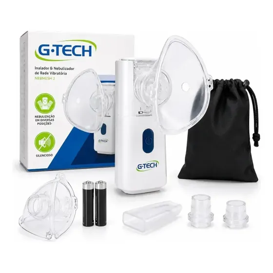 Inalador E Neb G-tech Nebmesh2 Adulto E Infantil Bivolt Branco