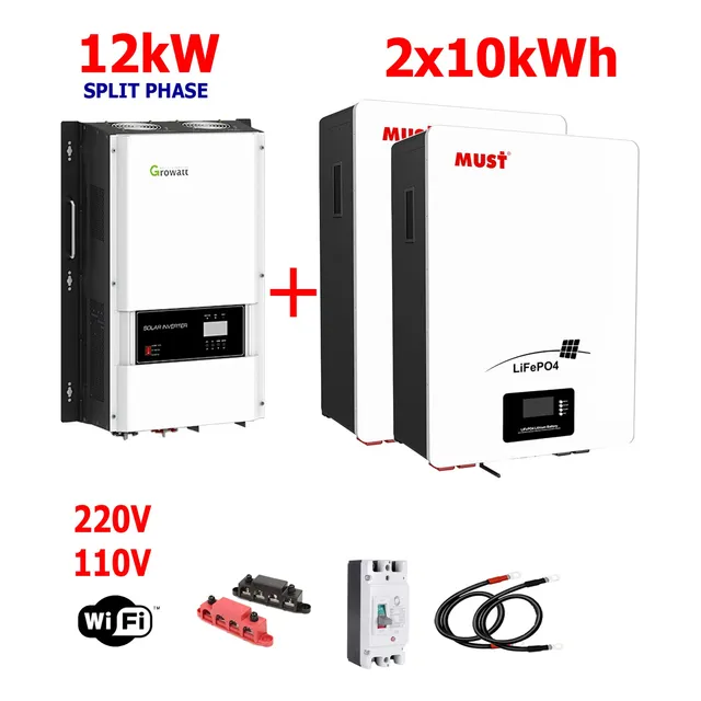 Respaldo Eléctrico Growatt 12kw Con Baterías De Litio 20kwh