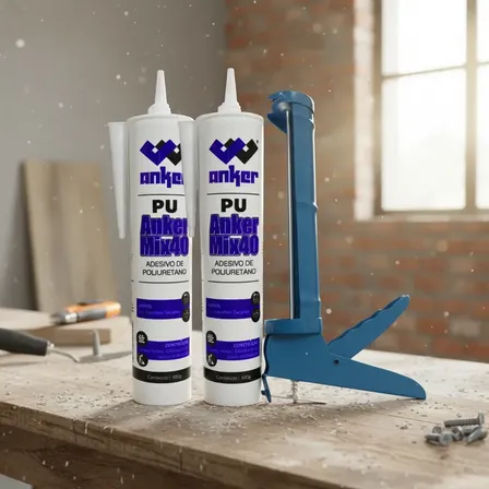 2 Adesivo Silicone Selante Pu40 Uso Geral + Aplicador