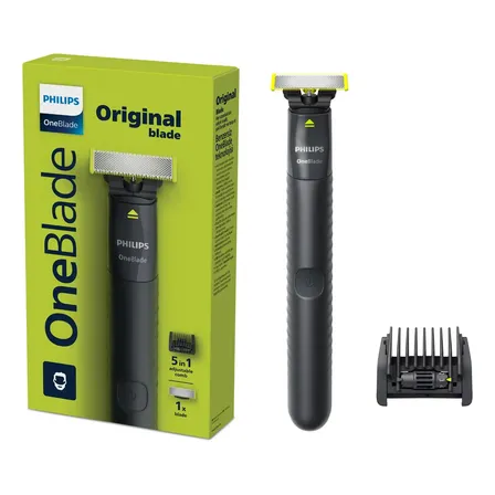 Barbeador E Aparador Elétrico Philips Oneblade Com Pente 5 Em 1, Sem Fio E À Prova D'água - Qp1425/10 Preto 5v