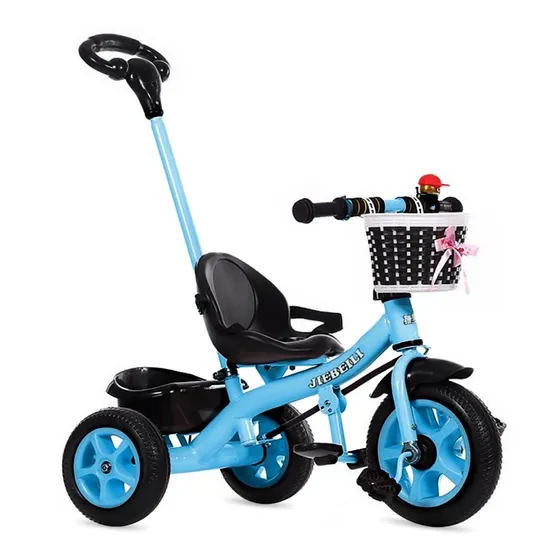 Triciclo Metal Con Tutor O Guia Celeste