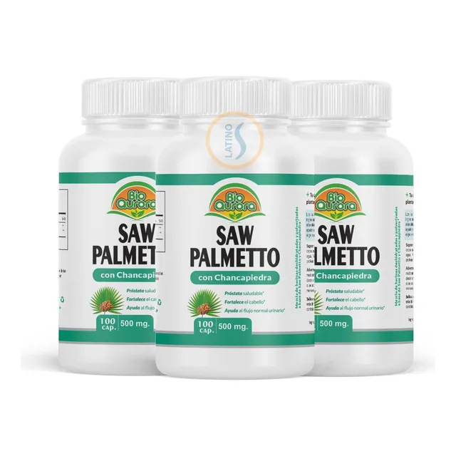 Saw Palmetto + Chancapiedra Bioaurora 100 Capsulas Pack De 3
