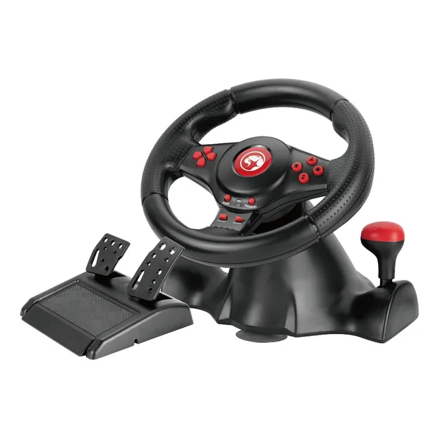Volante Gamer Xtrike Con Vibracion Pc Ps4 Ps3 Xbox Switch GT-903 Negro