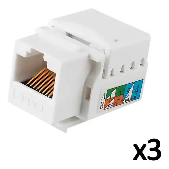 Conectores Jack/coupler Rj45 Hembra Cat 6 Para Cable Red