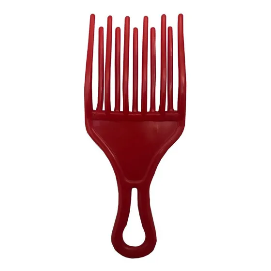 Peine Dientes Gruesos Mega Para Cabellos Rizos Ondulados Color Rojo