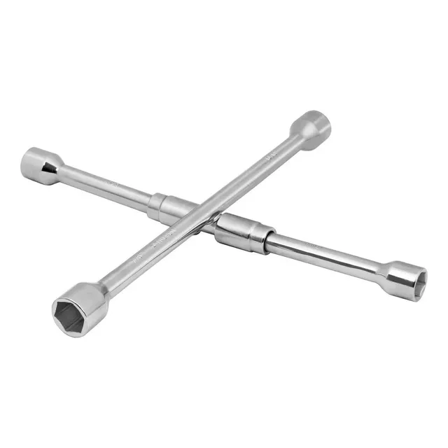 Llave De Tuercas En Cruz 14'' Plegable Pulida Cromada Truper