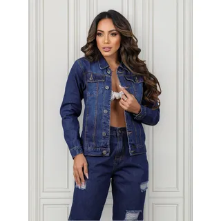Jaqueta Jeans Feminina Tradicional Sem Lycra 100% AlgodĂŁo Jaqueta Jeans Feminina Tradicional Sem Lycra 100% AlgodĂŁo