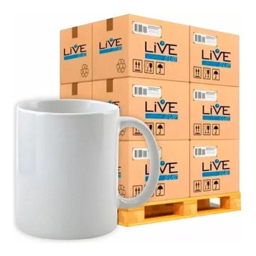 36 Caneca Branca Ceramica Live Sub Sublimação 325ml Cor Branco 36 Caneca Branca Ceramica Live Sub Sublimação 325ml Cor Branco