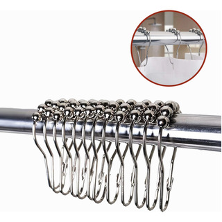 Set De 12 Ganchos Para Cortina De Baño Acero Inoxidable Set De 12 Ganchos Para Cortina De Baño Acero Inoxidable