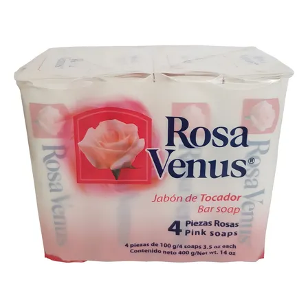 Pack Jabón (barra) Rosa Venus 4x100g Rosa