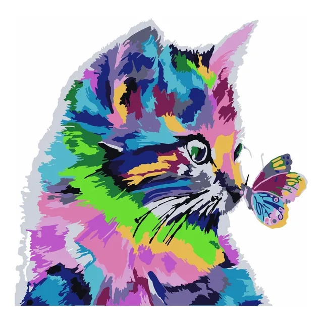Kit Para Pintar Por Números Con Bastidor (marco)lienzo Gatos