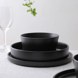 Vajilla Set Cerámica Negro 12 Pz Coupe Vajilla Set Cerámica Negro 12 Pz Coupe