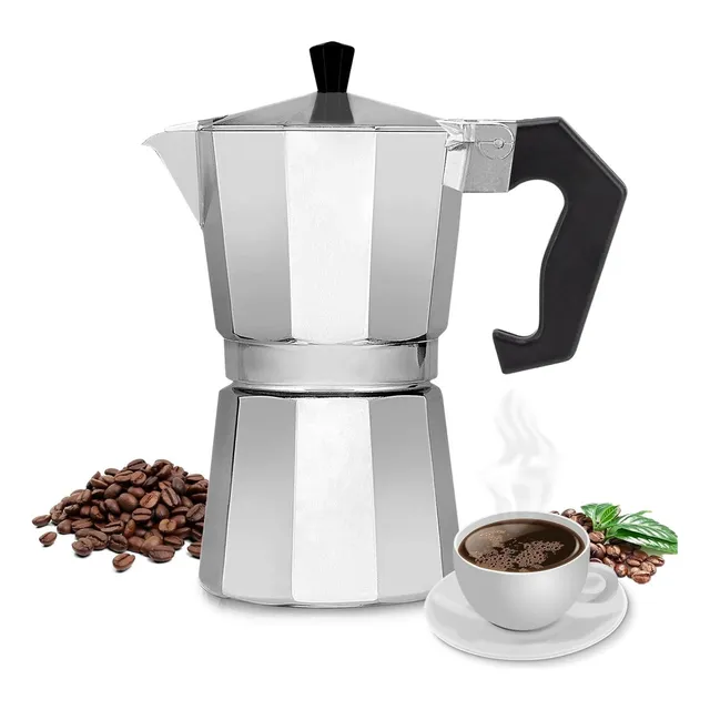 Cafetera Italiana Para 6 Tazas Aluminio Cafe Mocha manual