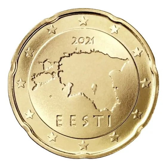 Estonia Moeda 20 Cents De Euro Fc 2021 Mapa
