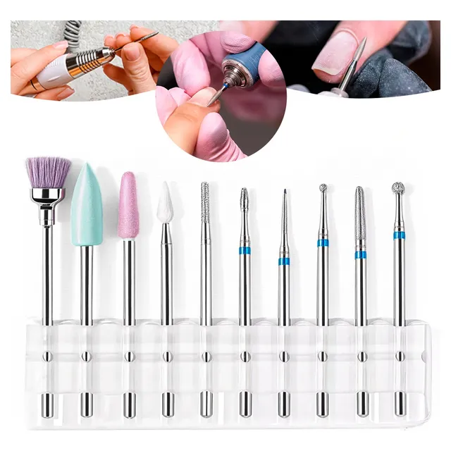 Kit 10 Brocas Diamatadas Cutilagem Russa Unhas Gel Acrigel
