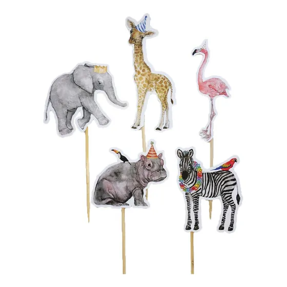 Deco Torta Infantil Animal Bosque Yoga Selva Perros Gatos
