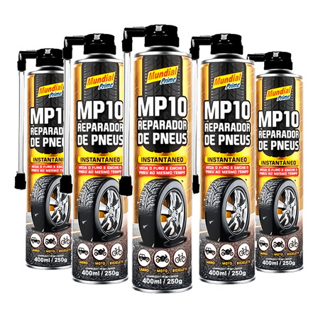 5 Reparador Pneu Spray Instantâneo Furo 400ml Carro Moto 5 Reparador Pneu Spray Instantâneo Furo 400ml Carro Moto