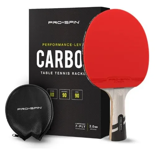 Raqueta Tenis De Mesa Pro Spin Elite Series Fibra Carbono 