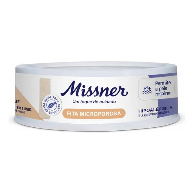 Fita Microporosa Bege 1,2cm X 4,5m -  Missner (6 Uni)