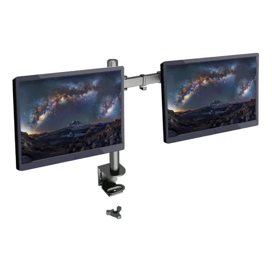 Soporte Doble Monitor Brazo Articulado 13 A 27 Escritorio Color Negro