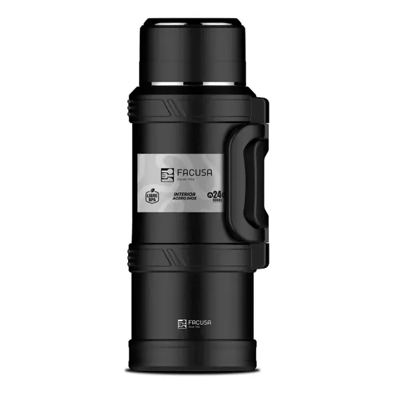 Termo Facusa 2 Lts 24 H Caliente Y Frío 24 H Ergonómico Color Negro | Cuotas sin interés