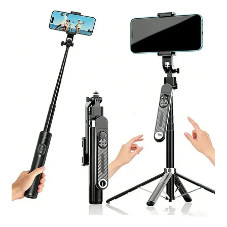 Tripé Inteligente Celular Flexível Com Controle Remoto 180cm Preto
