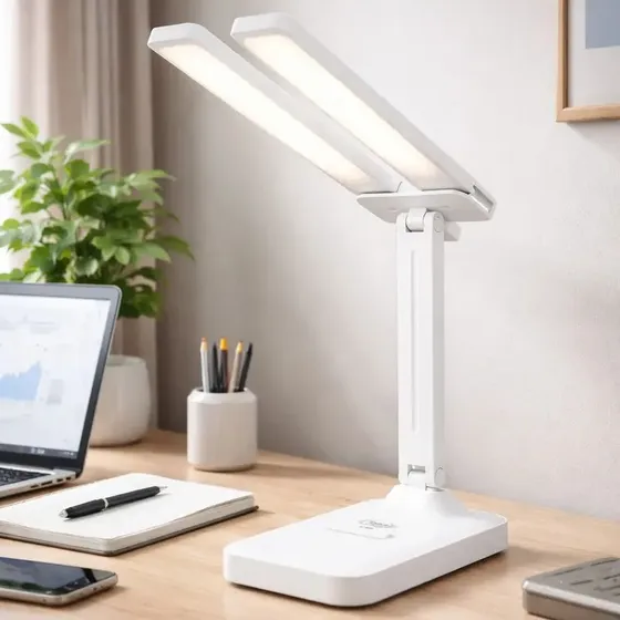 Luminária de Mesa Dupla Lagostini Recarregável Touch, Sem Fio 3 Níveis de Luzes 20 LED Recarregável Acompanha Cabo USB
