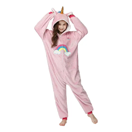 Pijamas Unicornio Importadas Para Niña Estilo Kigurumi.