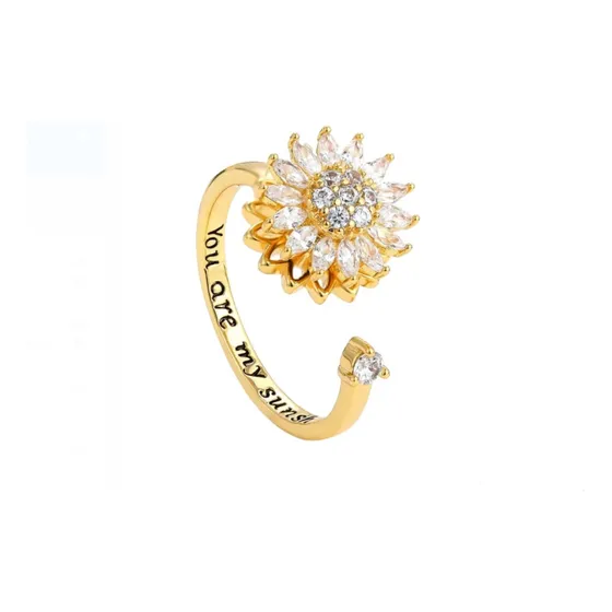 Anillos Giratorios Antiestrés En Forma De Girasol