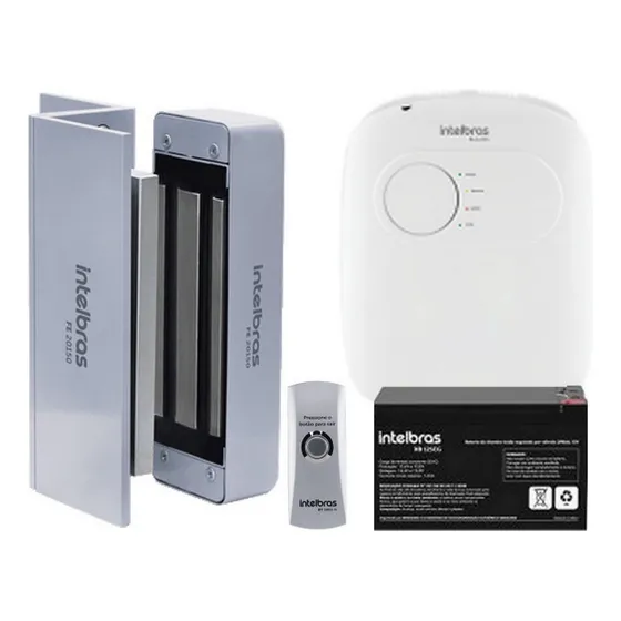 Kit Eletroimã Fe 20150 + Fonte Fa 1220s + Bat Xb12 Intelbras
