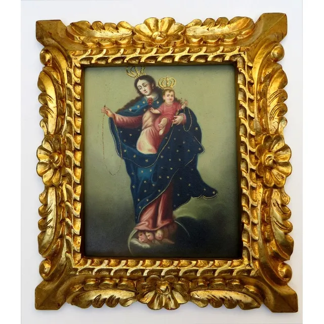 Virgen María Y El Niño (pintura Cusqueña) Óleo - Jsedamanos