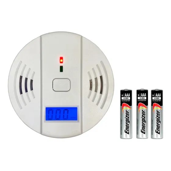 Detector De Monoxido De Carbono Alarma Autonomo Con Pilas Au