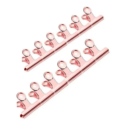 Kit 12 Presilhas Curvatura C Grampo Unhas Rosa
