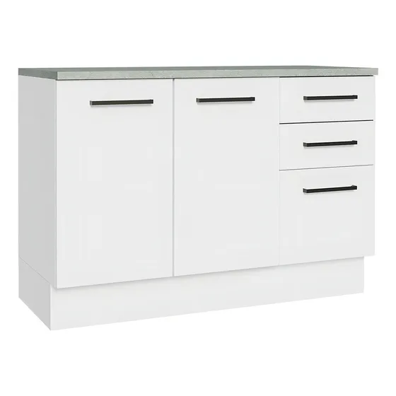 Mueble de cocina Madesa bajo Agata 120 cm con encimera blanco