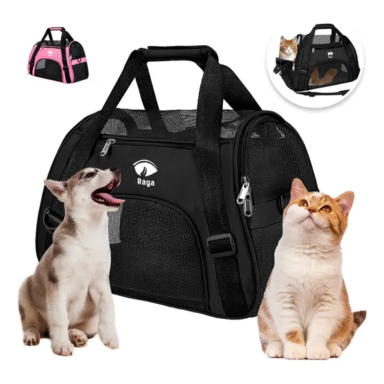 Mochila Transportadora Para Mascotas Chicas Color Negro