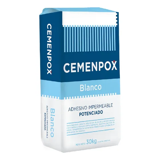 Pegamento Cemenpox Blanco 30 Kg Mezcla Adhesiva Venecitas