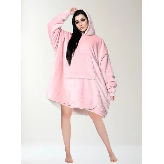 Manta Buzo Canguro Con Capucha Corderito Invierno Suave Ax®