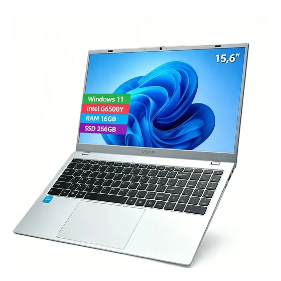 Laptop Intel G6500y Ram 8gb Ssd 256gb Win11 Pro 15.6in Gris