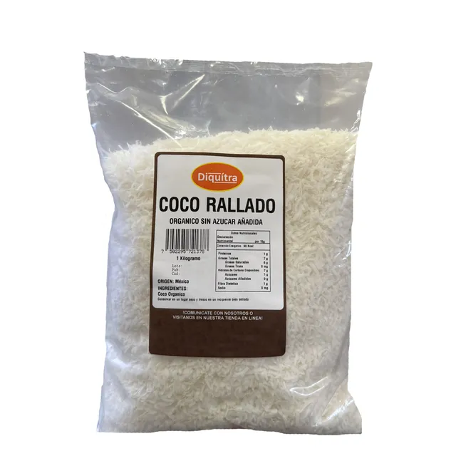 Coco Rallado Orgánico Sin Azúcar Añadida Vegano 1 Kg 