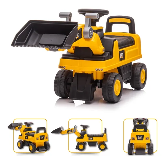 Carrinho Andador Infantil Com Caçamba Caterpillar Cor Amarelo 3022