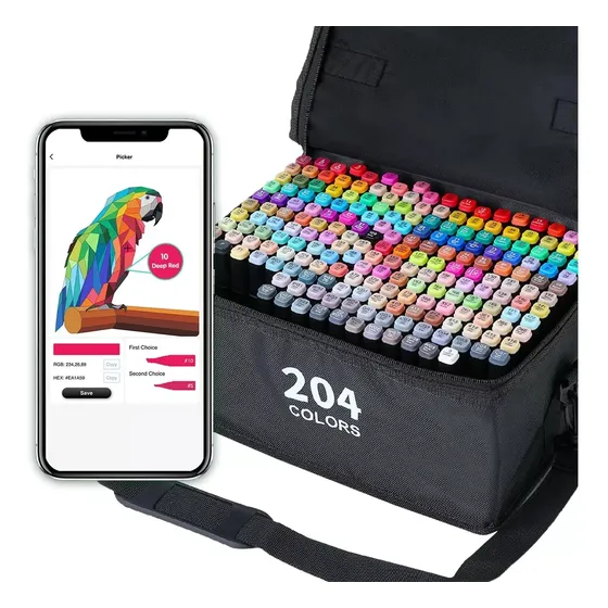 Marcadores De Diseño Touch Doble Punta Permanente 204 Pcs
