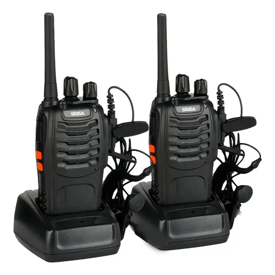 Walkie Talkie Radio Pack 2 Unid Transmisor Receptor Negro Seisa | Cuotas sin interés