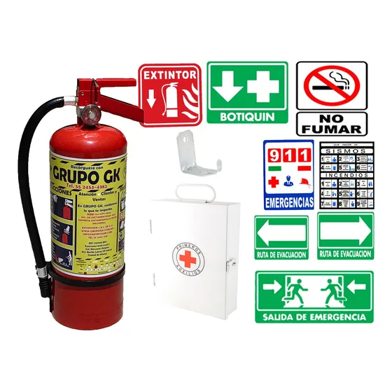 Kit Extintor Completo + Carta De Proteccion Civil + Curso