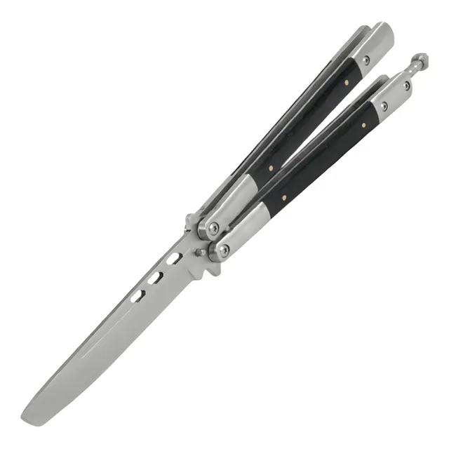 Navaja Tactica Cuchillo Mariposa Trucos Cacha Madera Edc