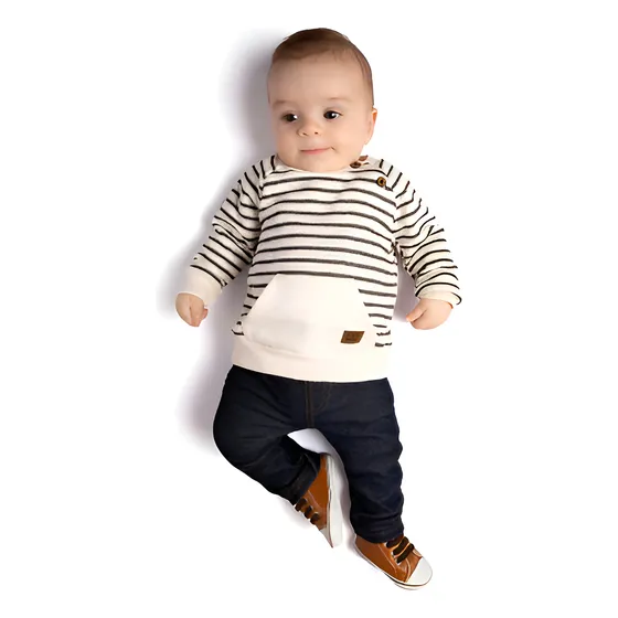 Roupa De Bebê Menino Blusa E Calça Jeans (molinho)