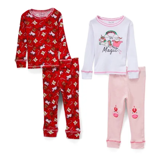 Pijamas De Navidad Unicornio Talla 24 Meses (2unidades)