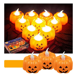 12 Luces Led Forma De Calabaza Velas Decoración Halloween 12 Luces Led Forma De Calabaza Velas Decoración Halloween