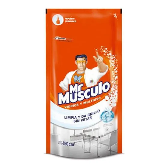 Mr Musculo Limpiador Vidrios Y Multiuso Orig. Recarga 450 Cc