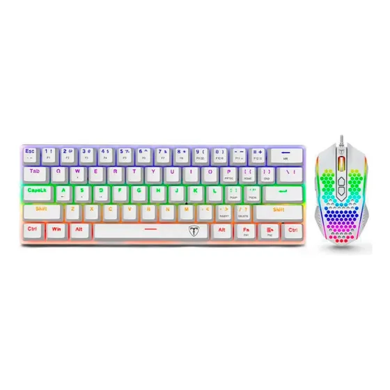 Kit Gamer Mecánico T-dagger Tgs008w Main Force Blanco 60% 