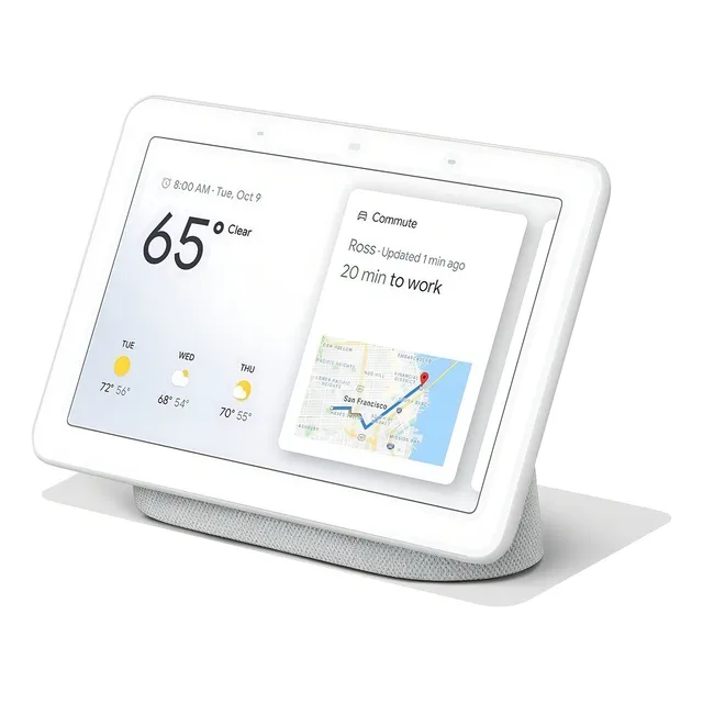 Google Nest Hub 2nd Gen con asistente virtual Google Assistant, pantalla integrada de 7" chalk 110/220V
